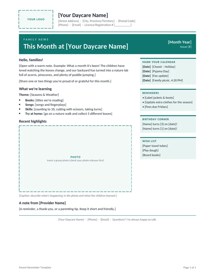 Parent Newsletter